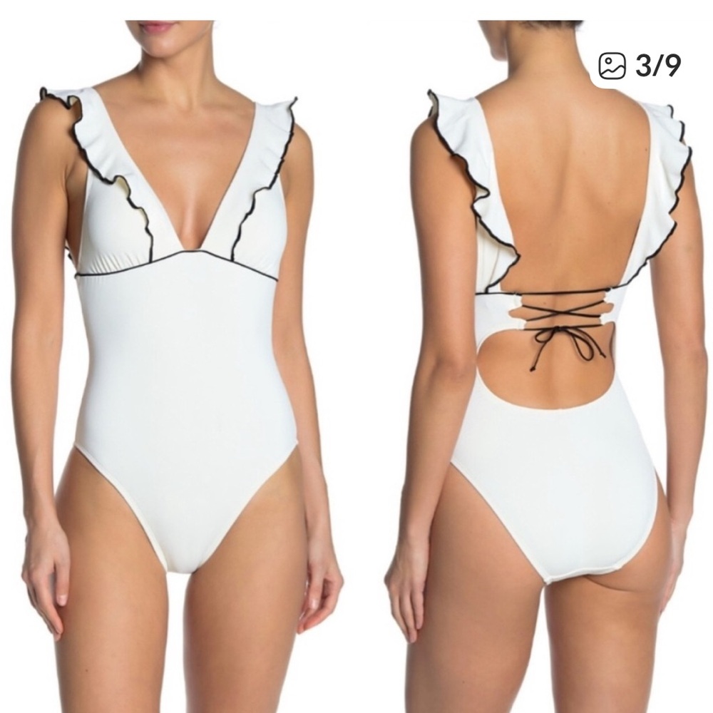 Robin Piccone Malia Ruffle One-Piece Swimsuit - Picture 4 of 5